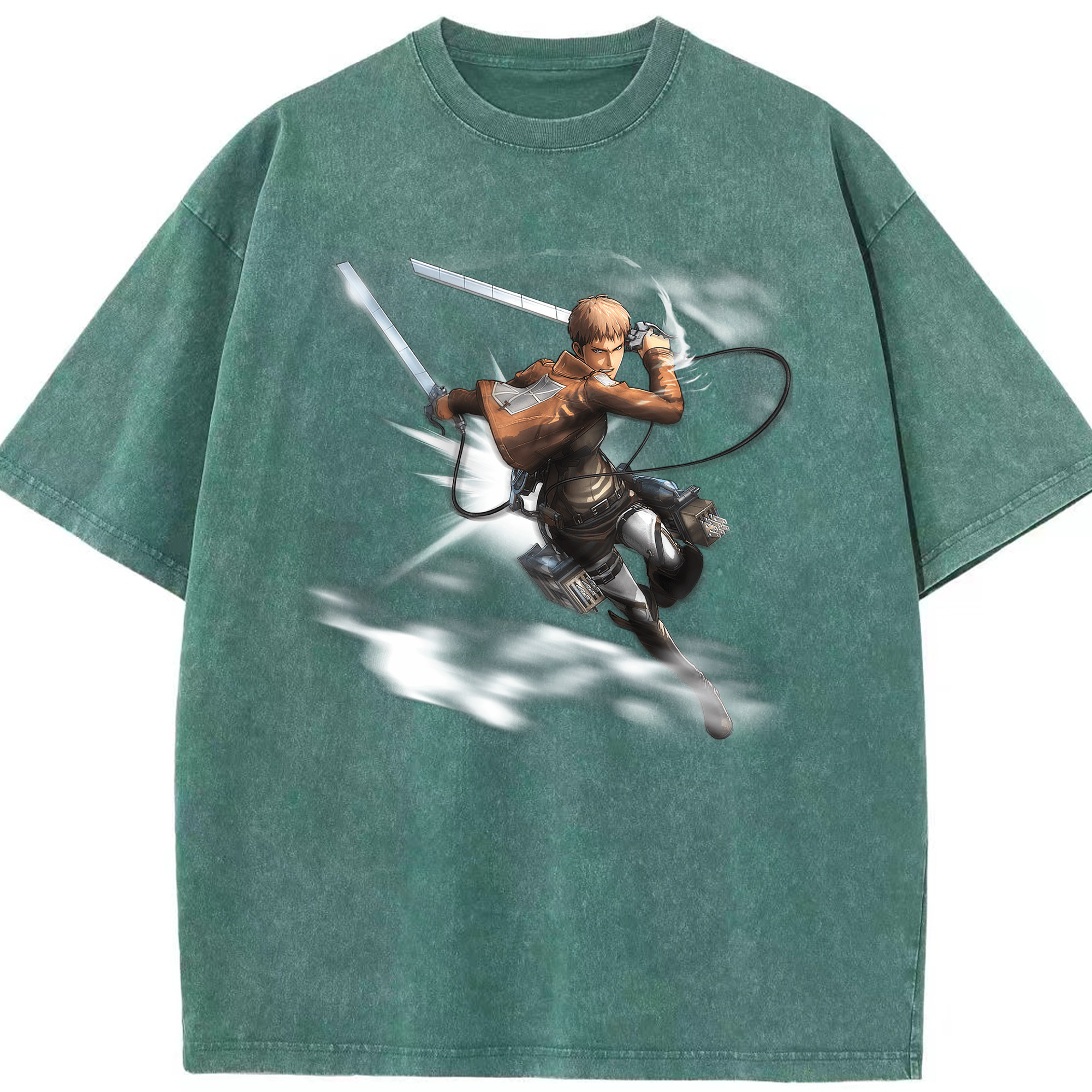 （画像用） 進撃の巨人 ジャン・キルシュタイン Attack on Titan Jean Kirstein 綿100% ヴィンテージ風 半袖Tシャツ（フロントプリント）